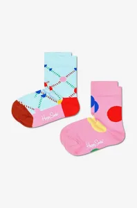Detské ponožky Happy Socks Dots 2-pak ružová farba, KDOT02-3300
