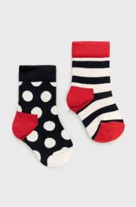 Detské ponožky Happy Socks Stripe (2-pak) tmavomodrá farba #6298881