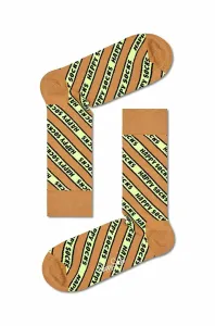 Ponožky Happy Socks hnedá farba