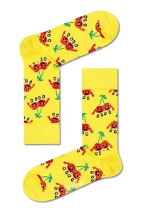 Ponožky Happy Socks Cherry Mates dámske, žltá farba