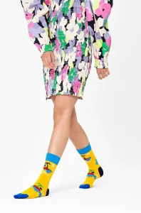 Ponožky Happy Socks dámske, žltá farba #1006635