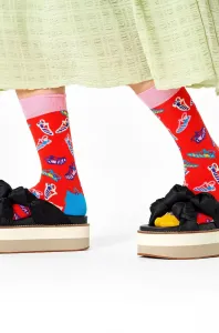 Ponožky Happy Socks dámske, červená farba #203853
