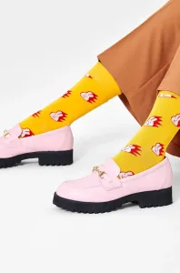 Ponožky Happy Socks dámske, žltá farba