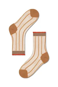Ponožky Happy Socks Light Brown Lilly Ankle béžová farba #7543424