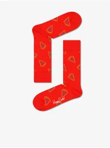 Red Patterned Socks Happy Socks Pizza Slice - Women #701848