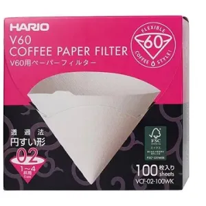 Hario papierové filtre V60-02 (VCF-02-100 W), biele, 100 ks, BOX