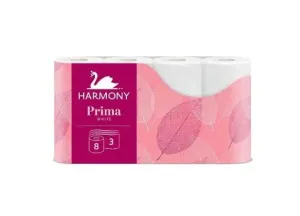Toaletný papier Harmony Prima 3vrs. biely 8rolí / predaj po balení