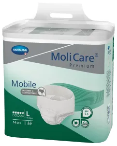 MoliCare Premium Mobile 5 kvapiek L zelené, plienkové nohavičky naťahovacie 14ks 14 ks