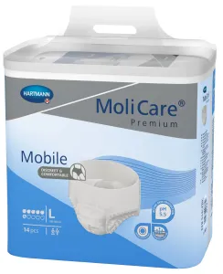 MoliCare Premium Mobile 6 kvapiek L modré, plienkové nohavičky naťahovacie, 1x14 ks