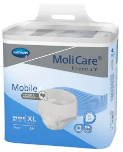 MoliCare Premium Mobile 6 kvapiek XL modré, plienkové nohavičky naťahovacie, 1x14 ks