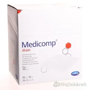 MEDICOMP DRAIN kompres z netkaného textilu, sterilný (10x10cm) 50ks