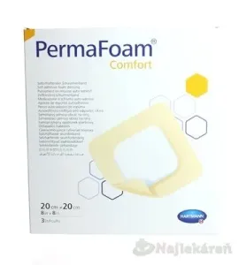 PERMAFOAM COMFORT obväz penový polyuret. s pórovitou štruktúrou, 20x20cm 3ks