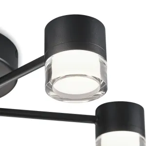 Helestra Kala stropné LED svietidlo, čierna, 7-pl