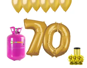 HeliumKing Hélium párty set na 70. narodeniny so zlatými balónmi