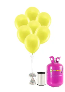 HeliumKing Hélium párty set so žltými balónikmi 30 ks