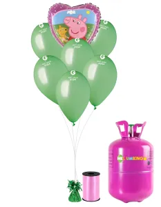 HeliumKing Hélium párty set - Peppa Pig zelený