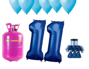 HeliumKing Hélium párty set na 11. narodeniny s modrými balónmi