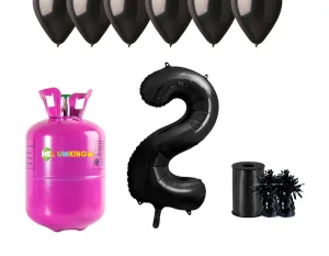 HeliumKing Hélium párty set na 2. narodeniny s čiernymi balónmi