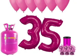 HeliumKing Hélium párty set na 35. narodeniny s ružovými balónmi
