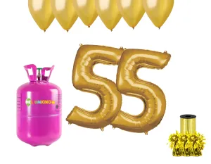 HeliumKing Hélium párty set na 55. narodeniny so zlatými balónmi