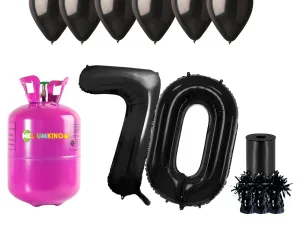 HeliumKing Hélium párty set na 70. narodeniny s čiernymi balónmi