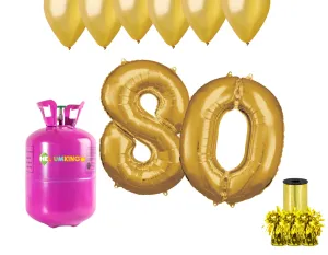 HeliumKing Hélium párty set na 80. narodeniny so zlatými balónmi