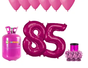 HeliumKing Hélium párty set na 85. narodeniny s ružovými balónmi