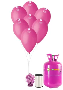 HeliumKing Hélium párty set s balónikmi fuchsia 50 ks