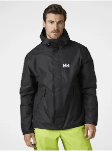 Čierna pánska vodeodolná ľahká bunda s kapucňou HELLY HANSEN Ervik #6378388