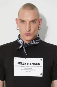 Bavlnené tričko Helly Hansen 53976-001, čierna farba, s potlačou #5778388