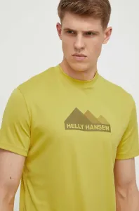 Športové tričko Helly Hansen žltá farba, s potlačou #9284366