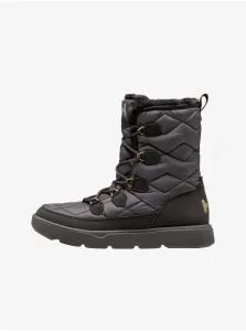 Women's black snow boots with leather details HELLY HANSEN Willetta - Women