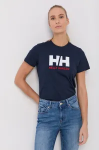 Bavlnené tričko Helly Hansen tmavomodrá farba