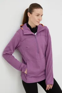 Športová mikina Helly Hansen Powderqueen dámska, fialová farba, s kapucňou, jednofarebná #4801649