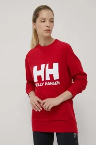 Mikina Helly Hansen dámska, červená farba, s potlačou #4653197