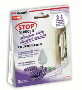 CERESIT - Stop vlhkosti 2 v 1 - absorpčné vrecúška, levanduľa, 2 x 50 g