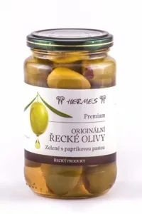 HERMES Zelené olivy s papričkou 190 g #843835