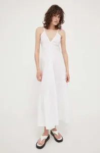 Bavlnené šaty Herskind biela farba, maxi, áčkový strih #8835670
