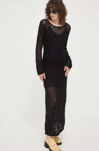 Bavlnené šaty Herskind čierna farba, maxi, rovný strih