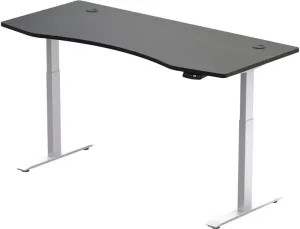 Elektricky výškovo nastaviteľný stôl Hi5 - 2 segmentový, pamäťový ovládač - biela konštrukcia, čierna doska