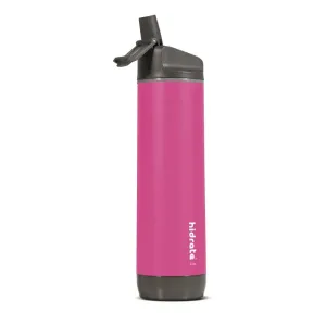 HidrateSpark Steel inteligentná fľaša s rúrkou farba Pink 620 ml