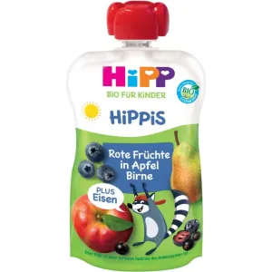 Hipp HiPPis BIO jablko - hruška - červené ovocie + železo detský príkrm 100 g