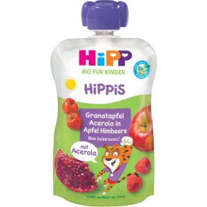 Hipp HiPPis BIO jablko-maliny-granátové jablko-acerola detský príkrm 100 g