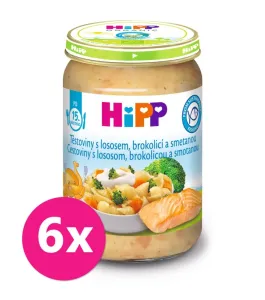 6x HiPP Těstoviny s lososem, brokolicí a smetanou (250 g) - maso-zeleninový příkrm #7442171