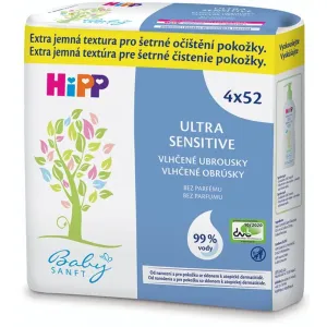 Hipp Babysanft Ultra Sensitive Wet Wipes 4x52 ks čistiace obrúsky pre deti na citlivú a podráždenú pleť