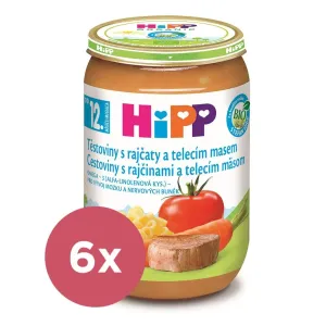 6x HiPP BIO Cestoviny s rajčinami a teľacím mäsom od 12. mesiaca, 220 g #7351604