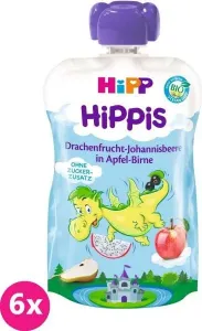 6x HiPP BIO HiPPiS Jablko-Hruška-Dračie ovocie-Čierne ríbezle (12m+) 100 g #7351433