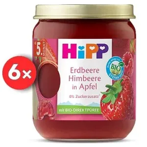 HiPP BIO SUPEROVOCIE Jablko, jahody a maliny od uk. 4. – 6. mesiaca, 6× 160 g