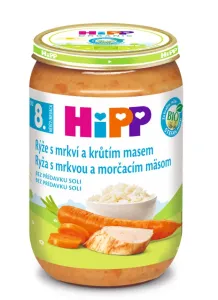 HiPP Prikrm BIO Ryža s mrkvou a morčacím mäsom nová receptúra 2017 (od ukonč.7. mesiaca) 1x220 g