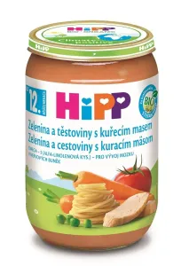 HiPP BIO Zelenina a cestoviny s kuracím mäsom príkrm-kompletný pokrm (od 12. mesiaca) 1x220 g